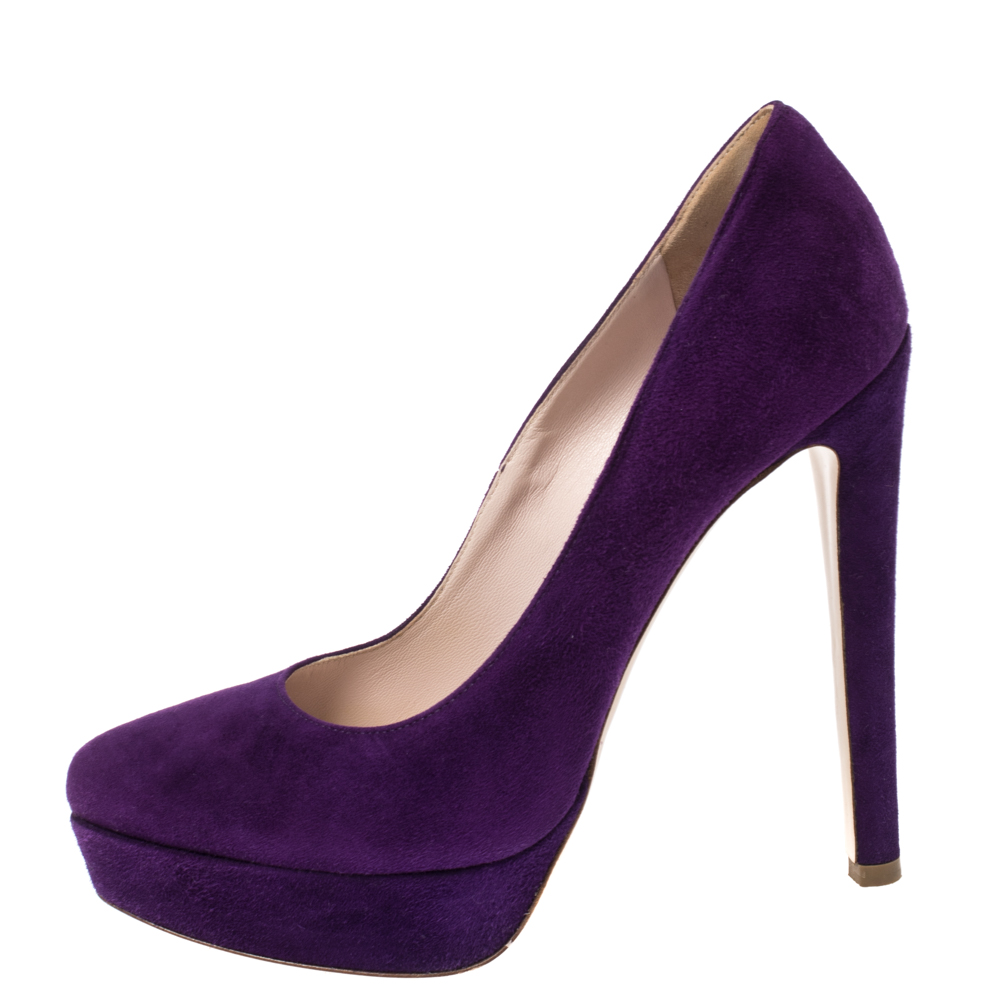 

Miu Miu Purple Suede Platform Pumps Size 3