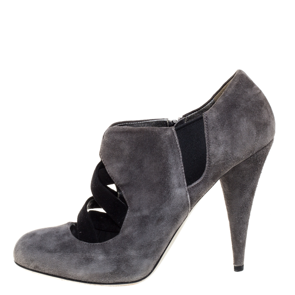 

Miu Miu Grey Suede Ankle Booties Size