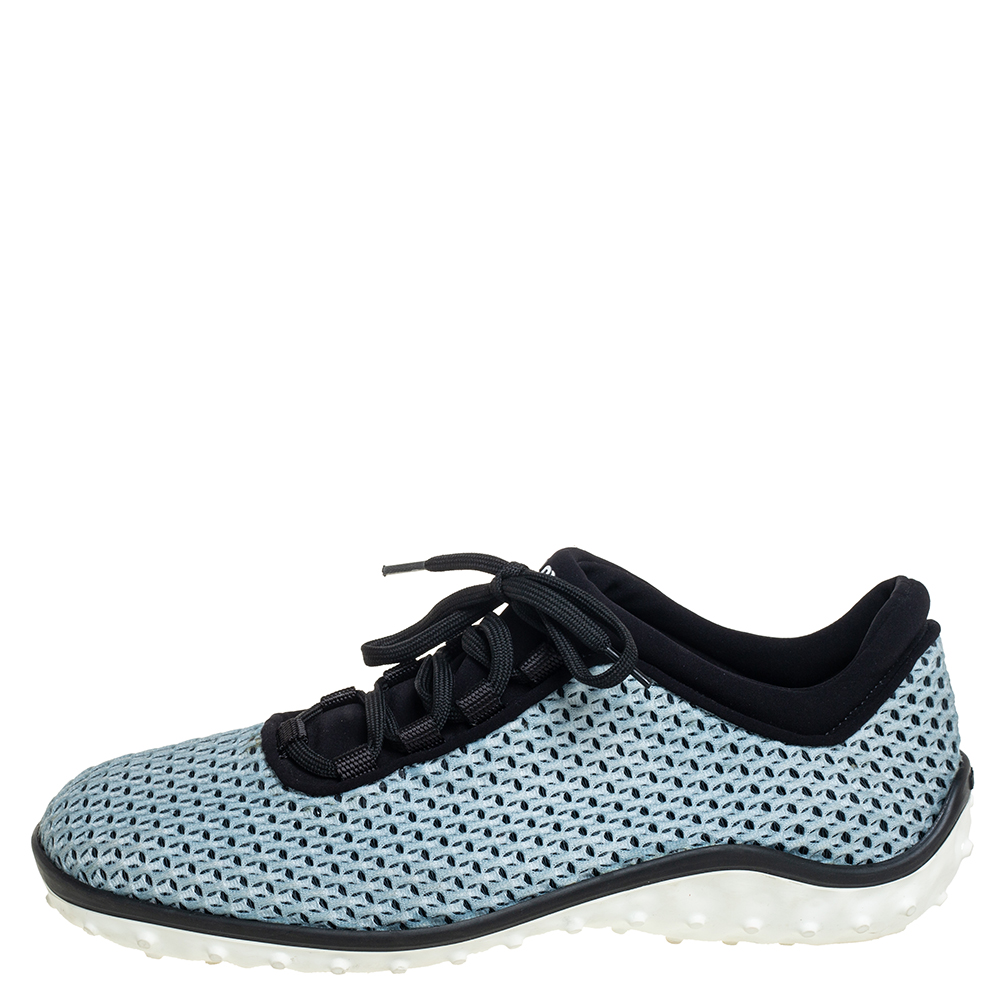 

Miu Miu Blue/Black Mesh And Fabric Low Top Sneakers Size