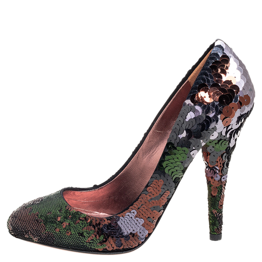 

Miu Miu Multicolor Sequin Pumps Size, Metallic