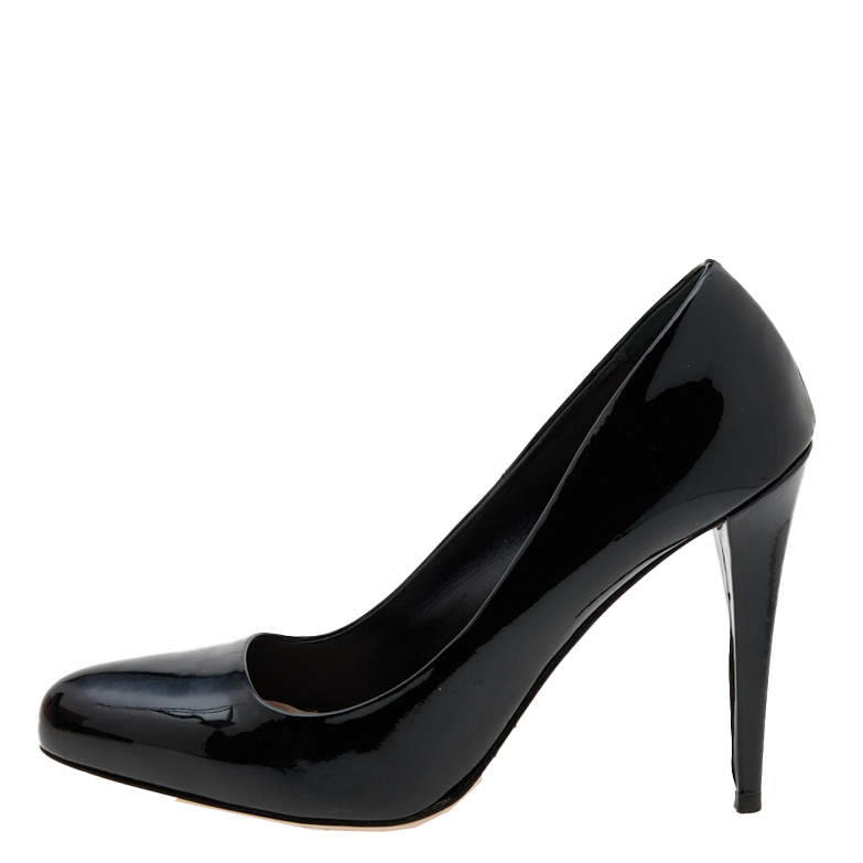 

Miu Miu Black Patent Leather Round Toe Pumps Size