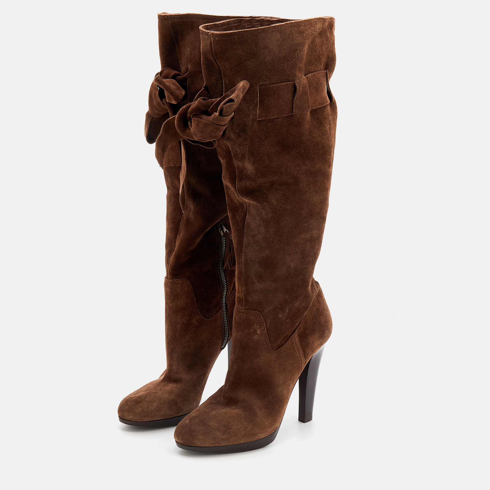 

Miu Miu Brown Suede Knee Length Boots Size