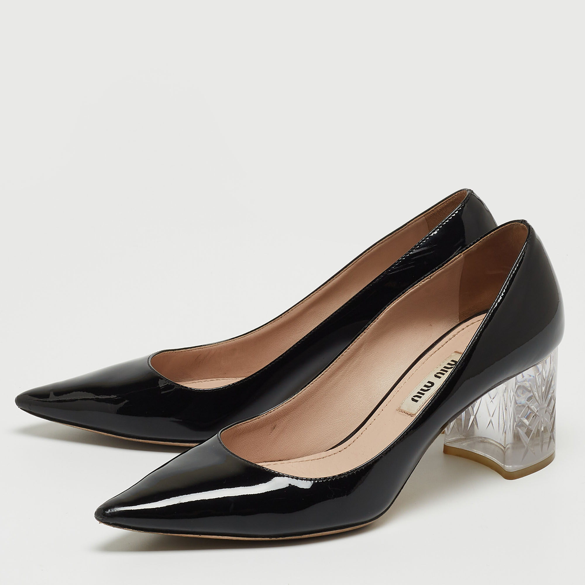 

Miu Miu Black Patent Leather Pointed Toe Pumps Size