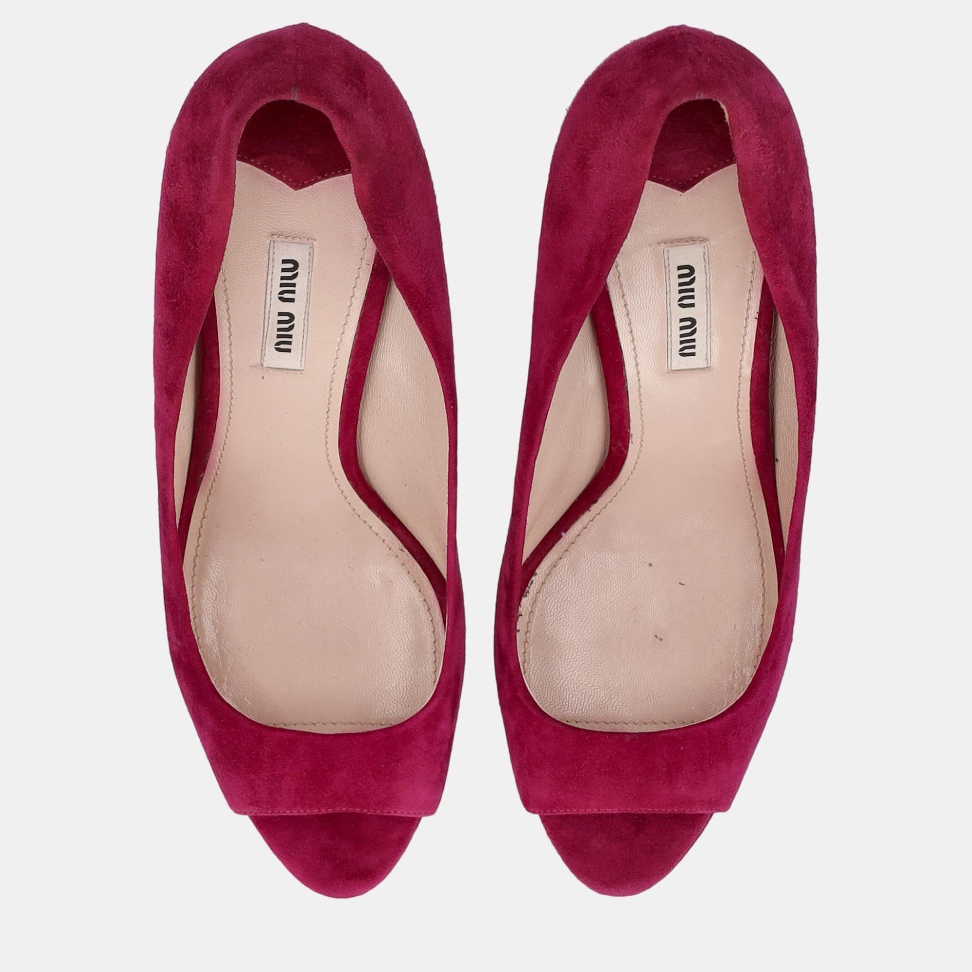 

Miu Miu Women's Leather Heels - Pink - EU