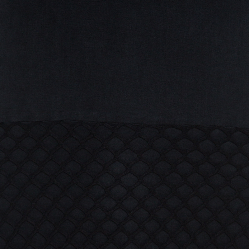 Pre-owned Mm6 Maison Margiela Black Mesh Panel Overlay Oversized Midi Dress Xs