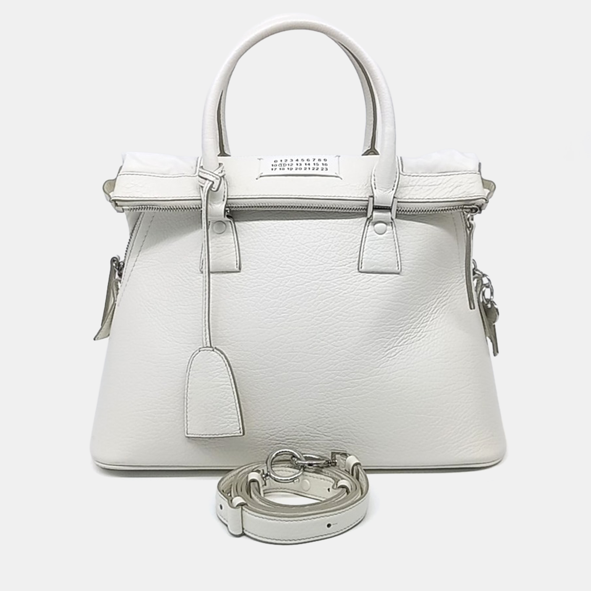 

MM6 Maison Margiela White Leather 5AC bag medium