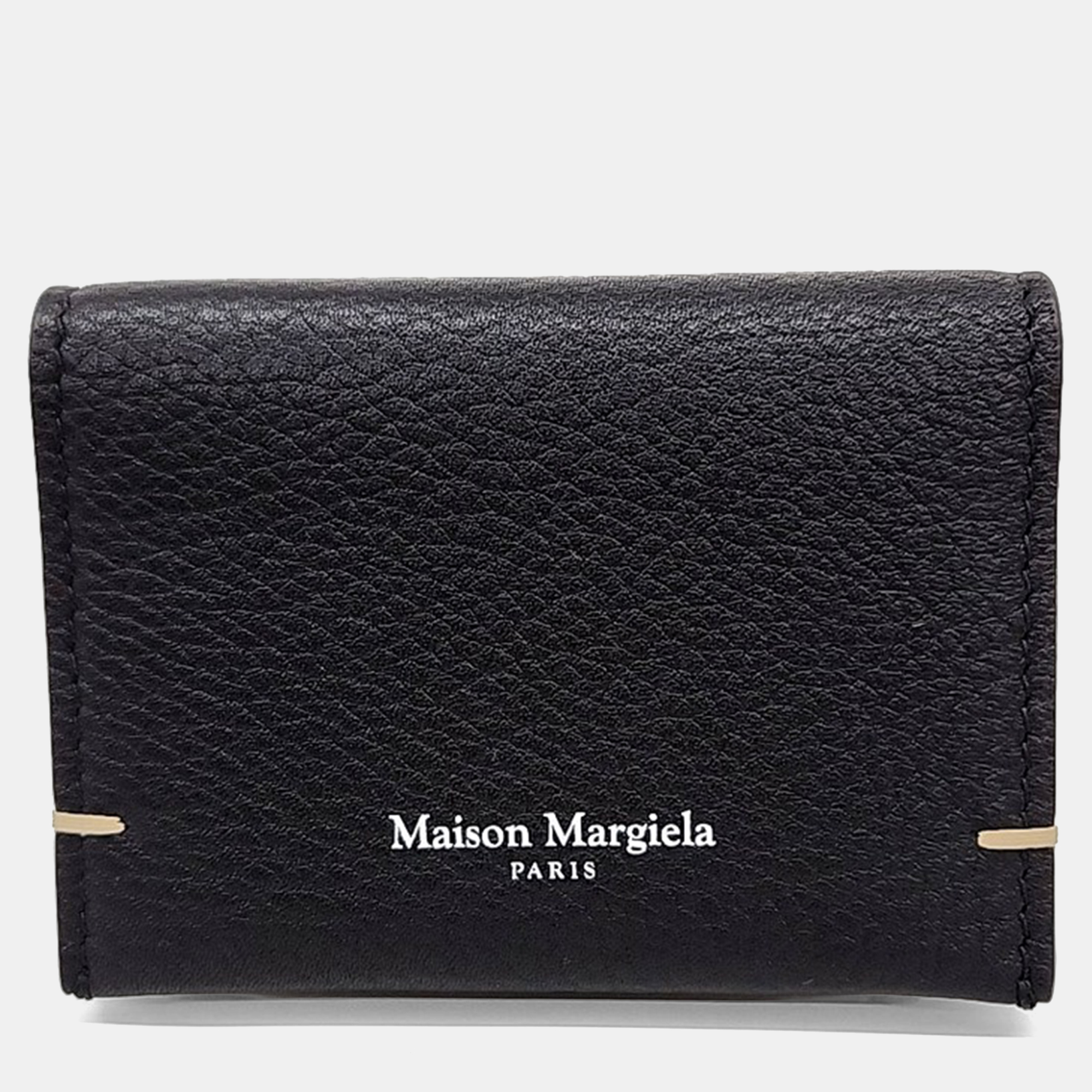 Pre-owned Mm6 Maison Margiela Black Leather Card Wallet
