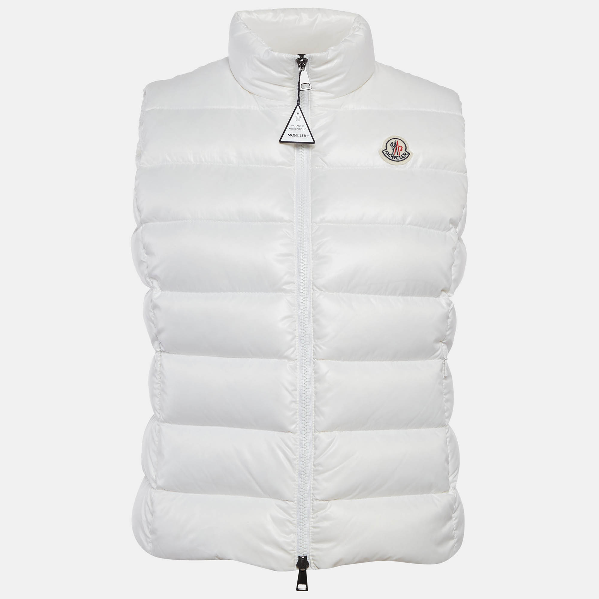 

Moncler White Nylon Ghany Down Gilet M
