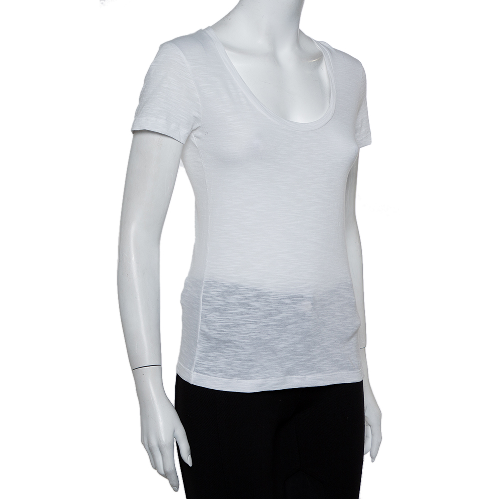 

Moncler White Cotton Scoop Neck T-Shirt