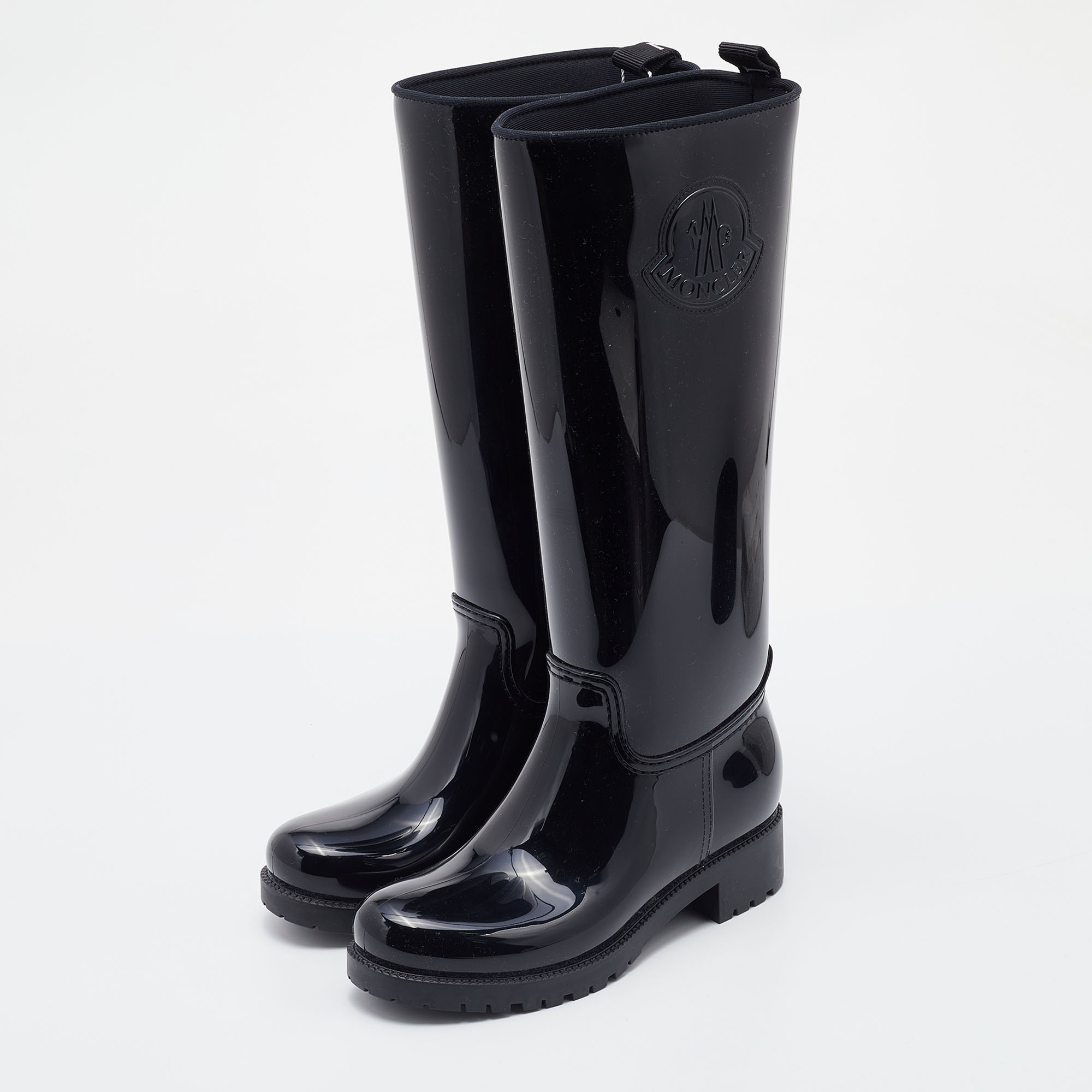 

Moncler Black Rubber Ginger Rain Boots Size