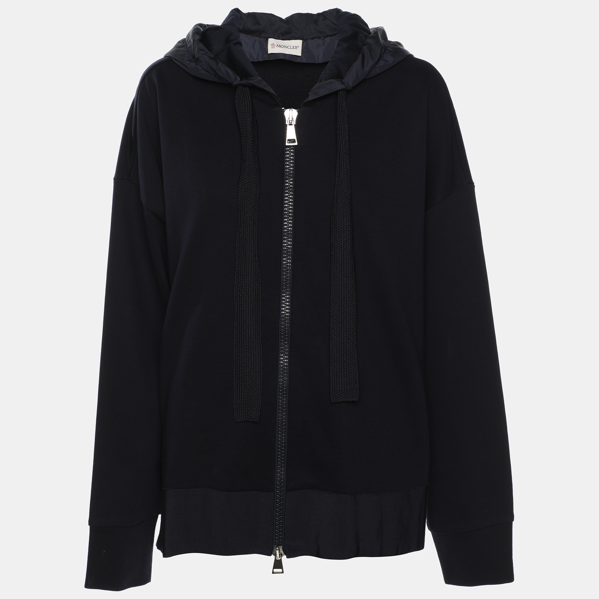 

Moncler Navy Blue Cotton Knit Zipped Hooded Sweatshirt M