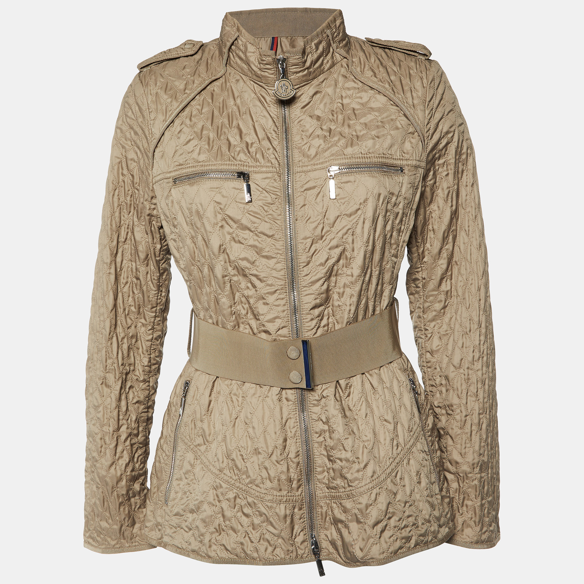 

Moncler Brown Nylon Quilted Jacket L, Beige