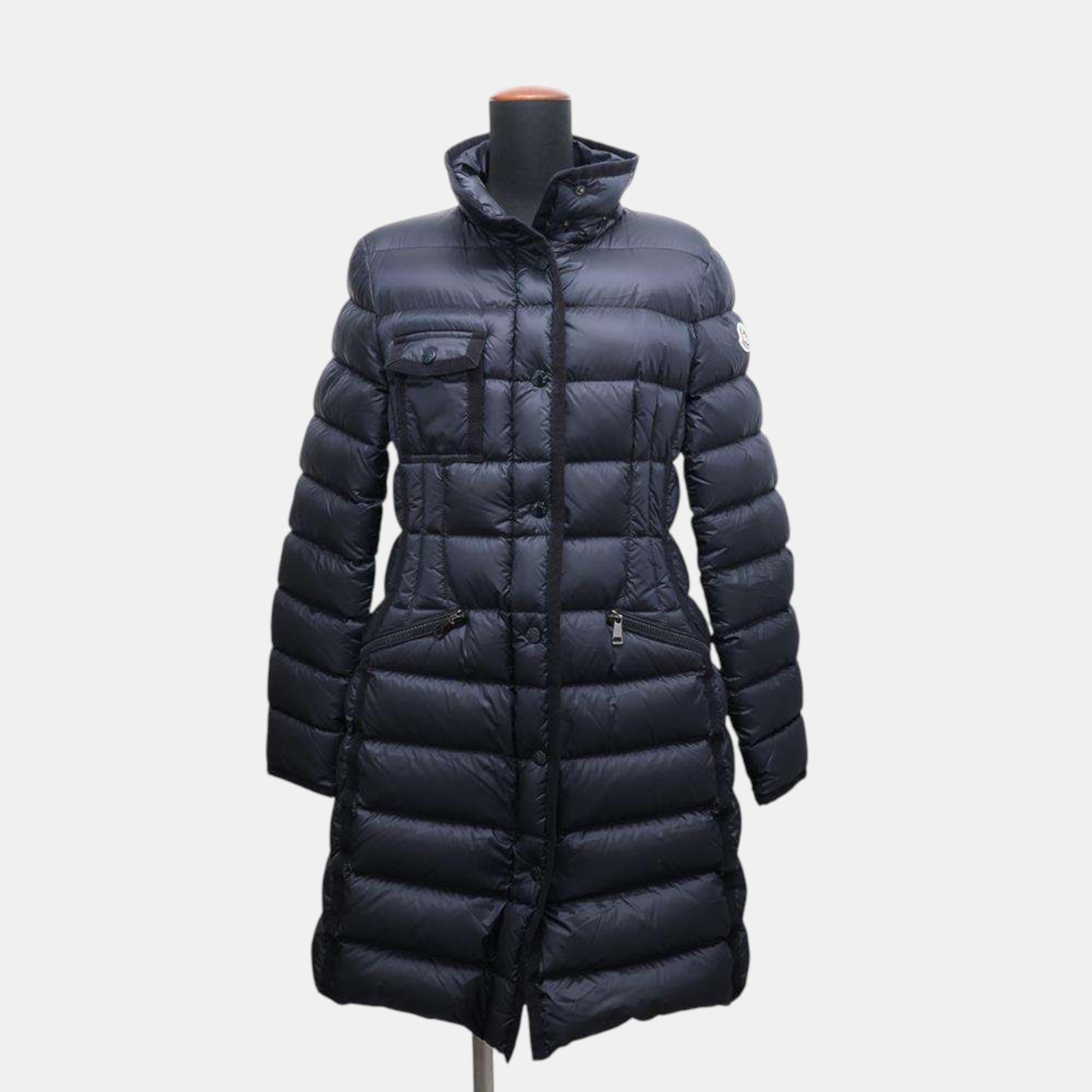 

Moncler Navy Blue Nylon Hermine Down Coat Ladies Size