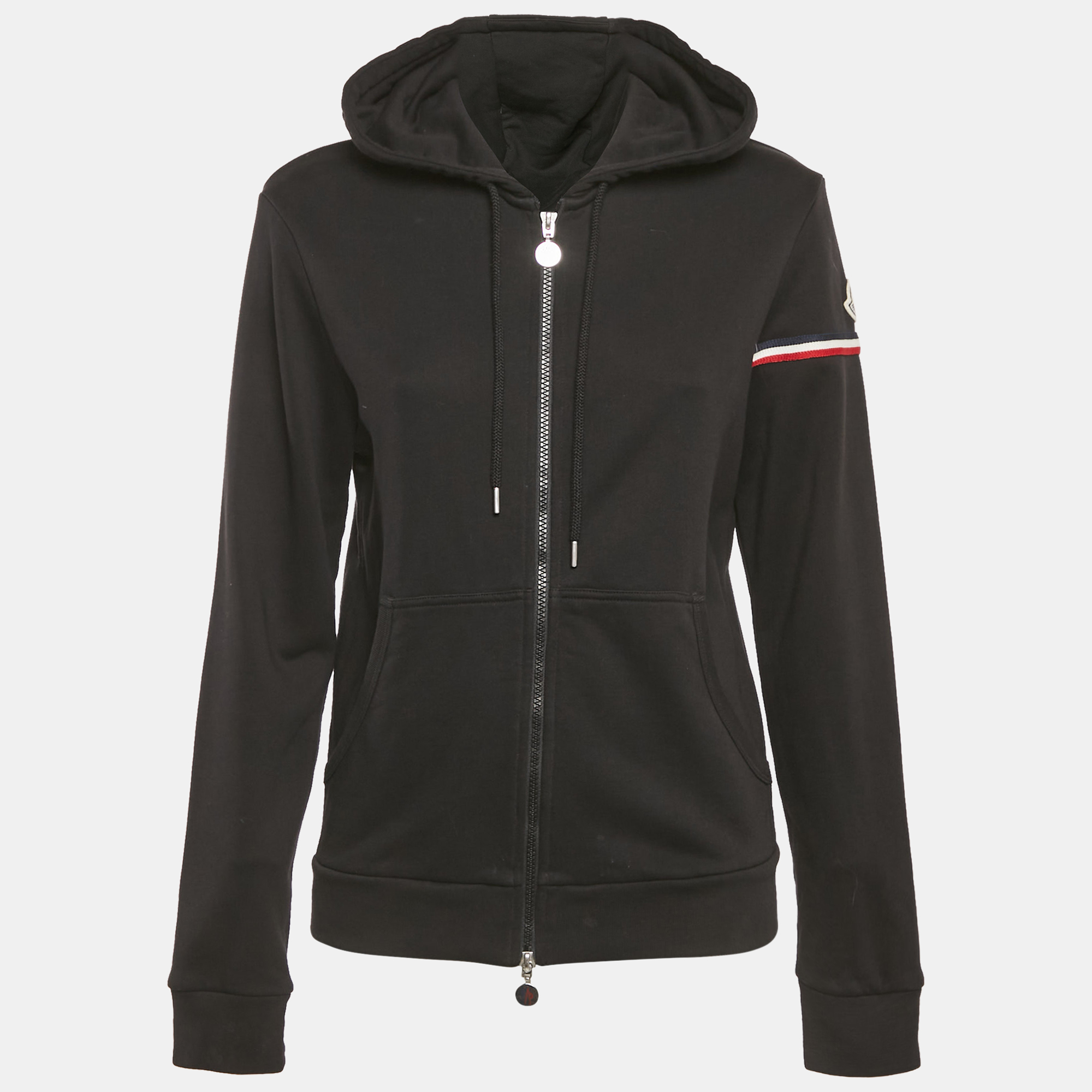 

Moncler Black Cotton Jersey Hooded Jacket S