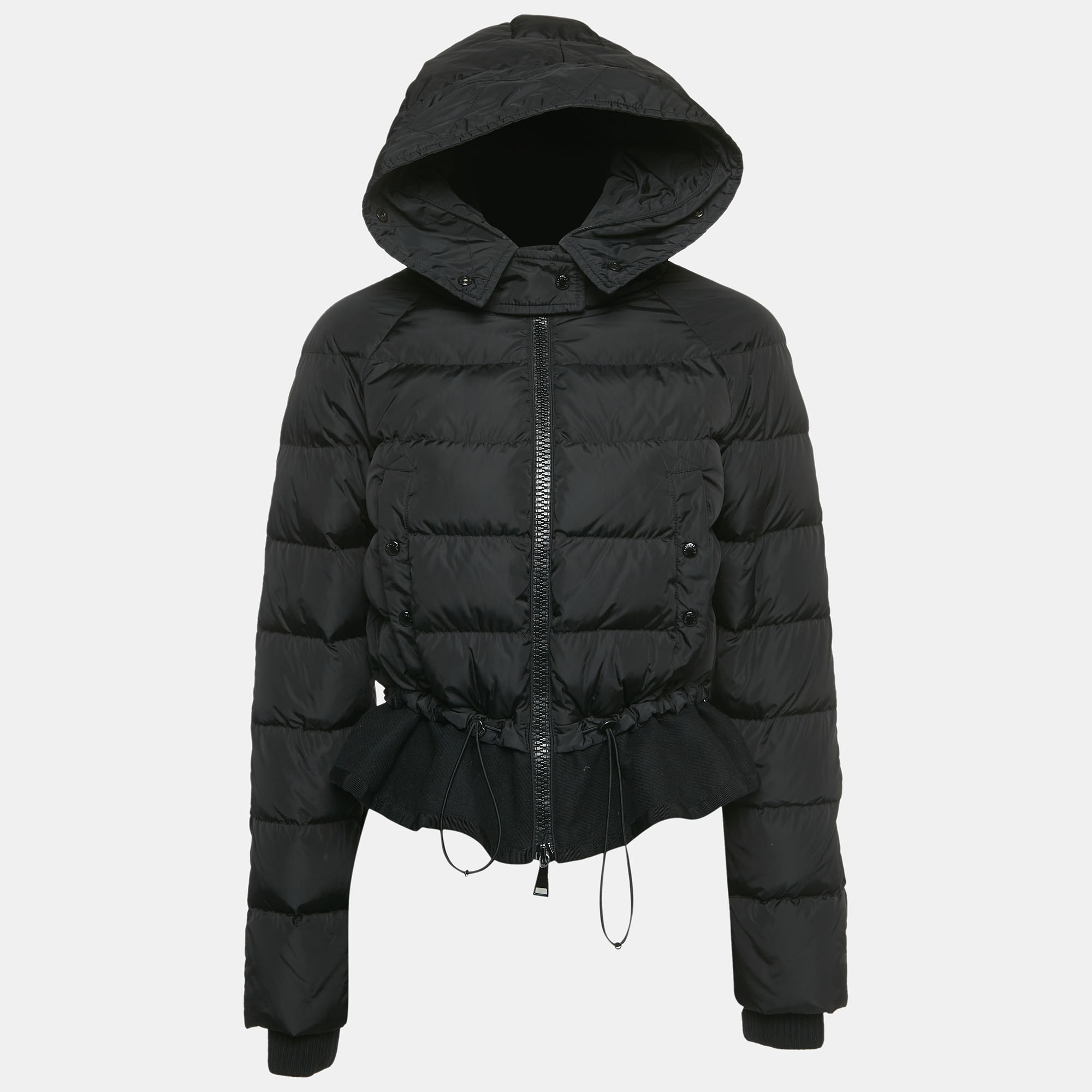 

Moncler Black Nylon Puffer Down Hooded Jacket S