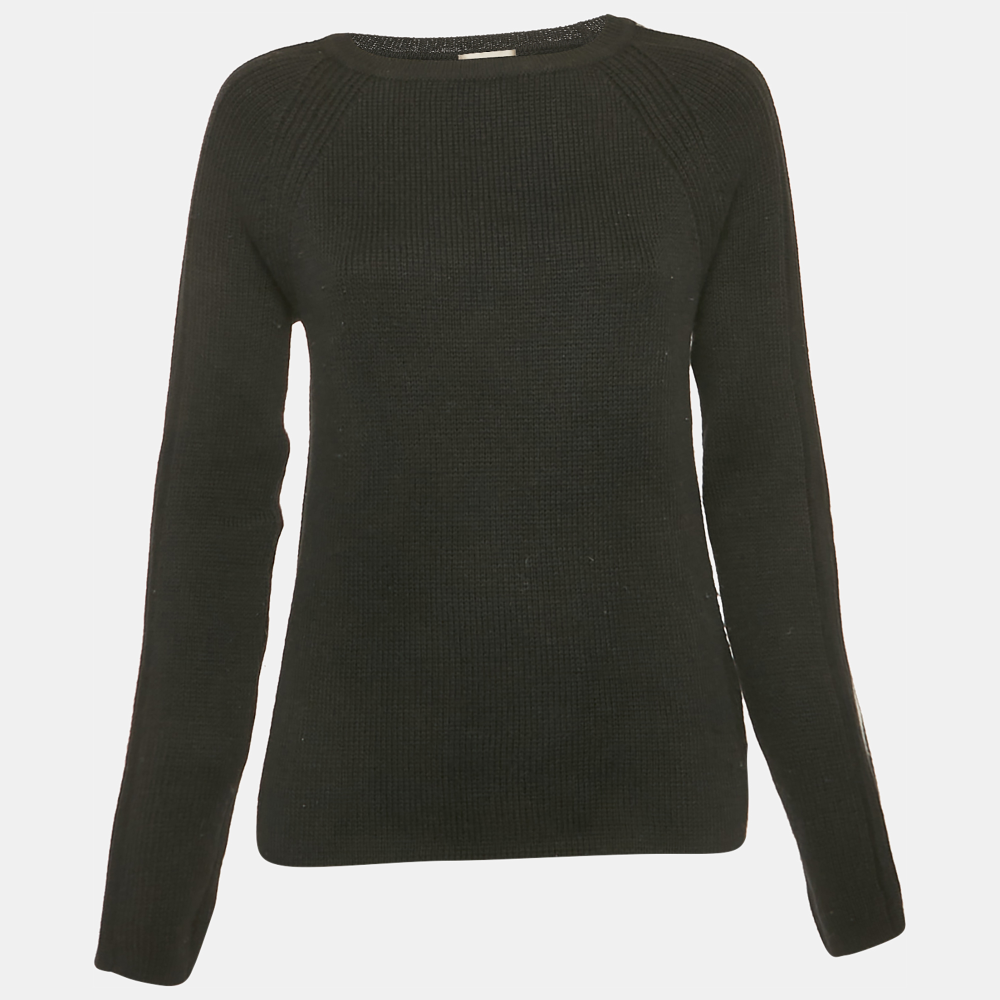 

Moncler Black Rib Knit Crew Neck Sweater S