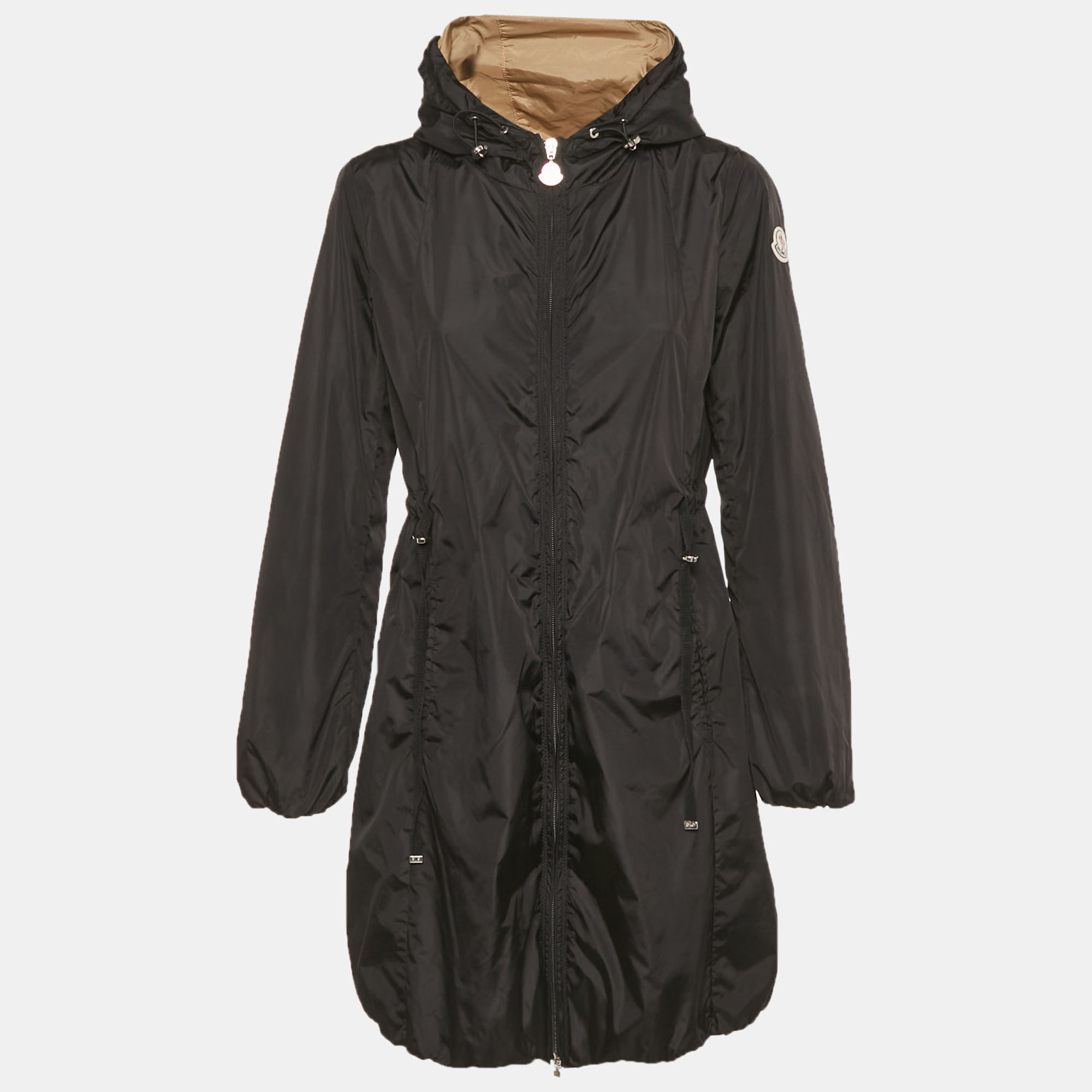 

Moncler Black Synthetic Ombré Giubbotto Zip Up Trench Coat S