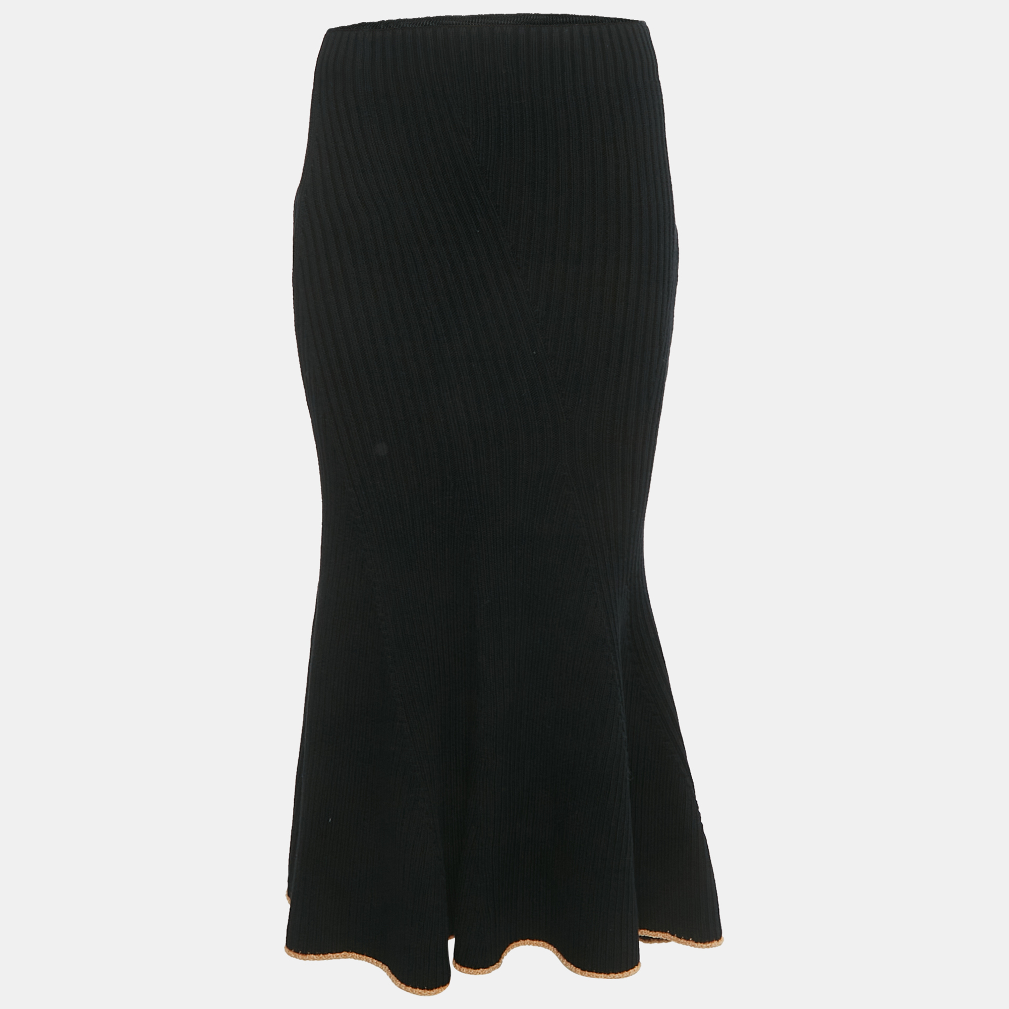 Pre-owned Moncler Black Knit Gonna Tricot Midi Skirt S