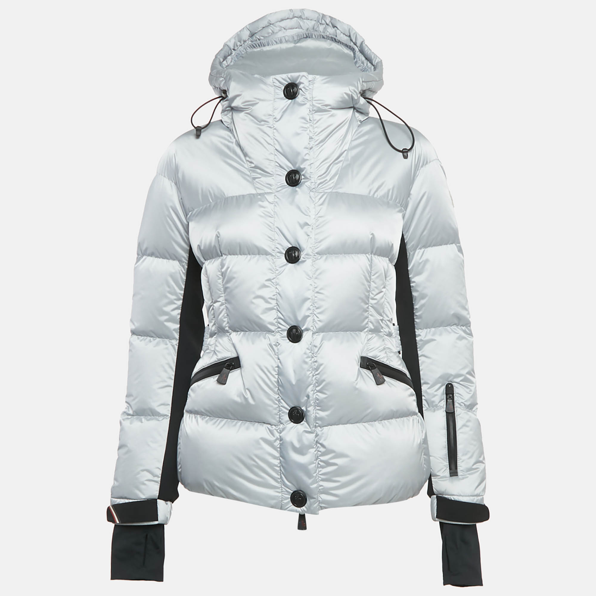 

Moncler Silver Synthetic Down Ski Jacket M