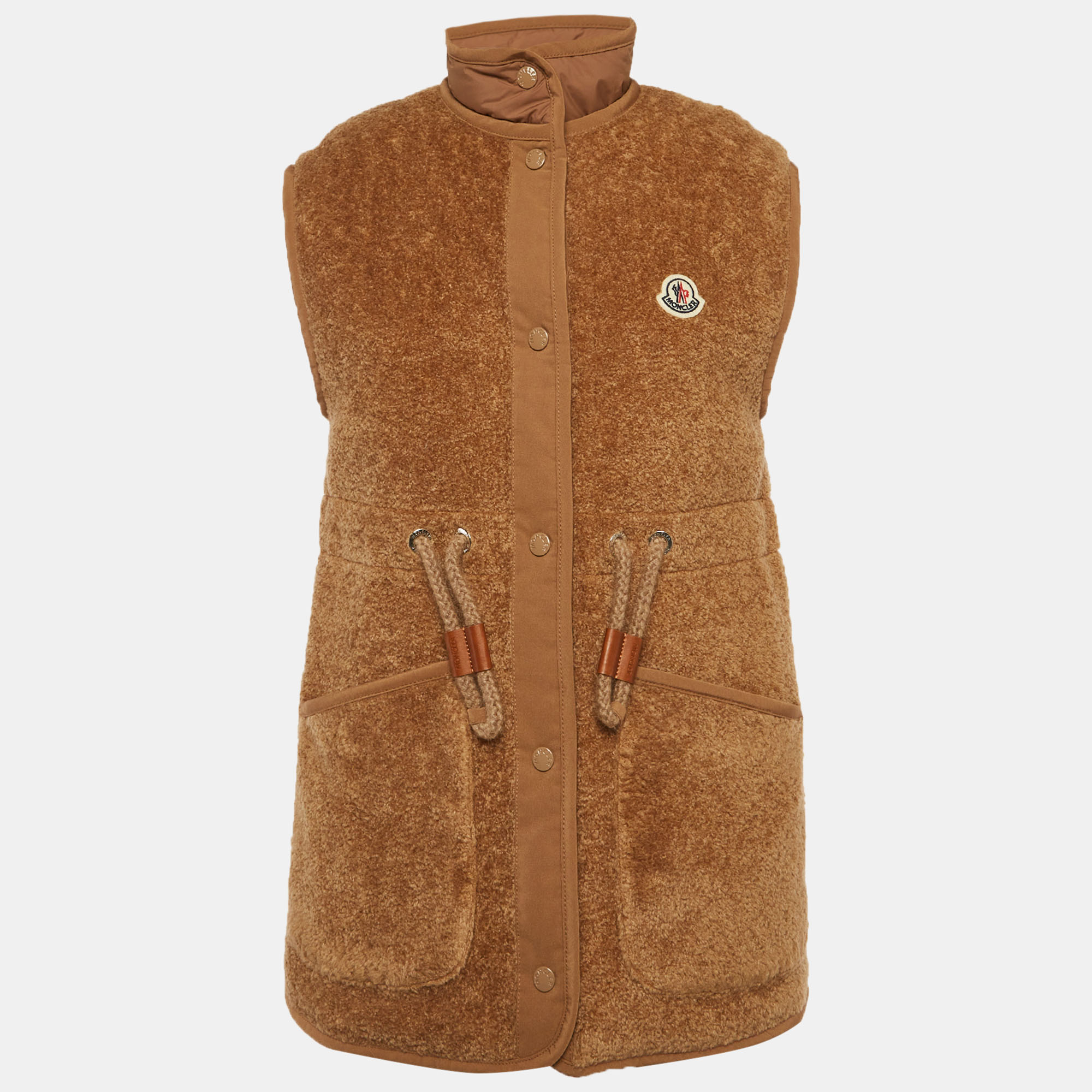 

Moncler Brown Shearling Bost Teddy Down Vest S