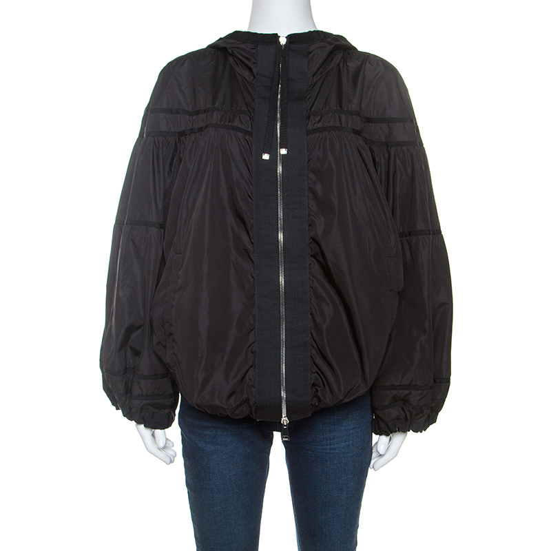 moncler black hooded jacket