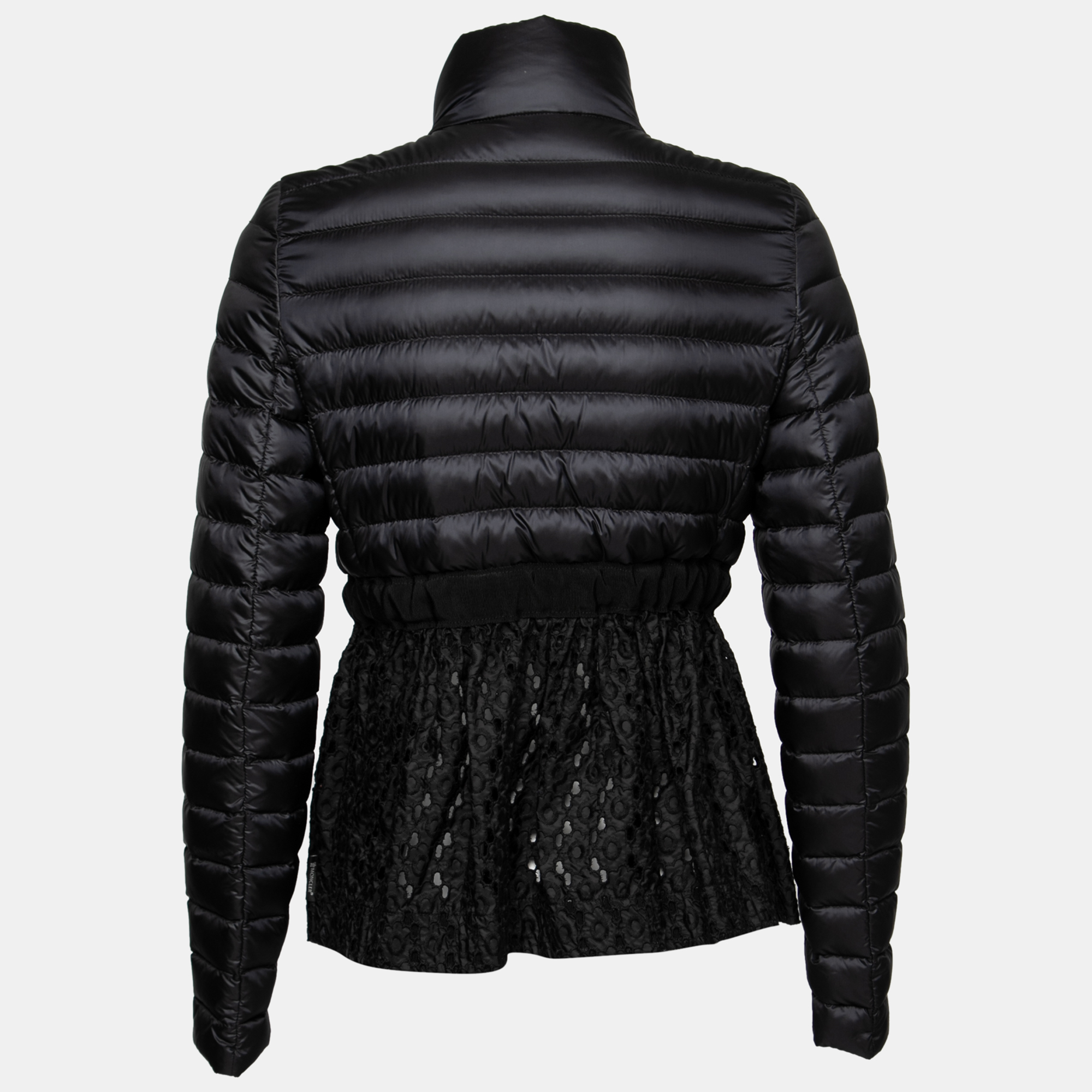 

Moncler Black Synthetic Lace Trim Detail Down Jacket