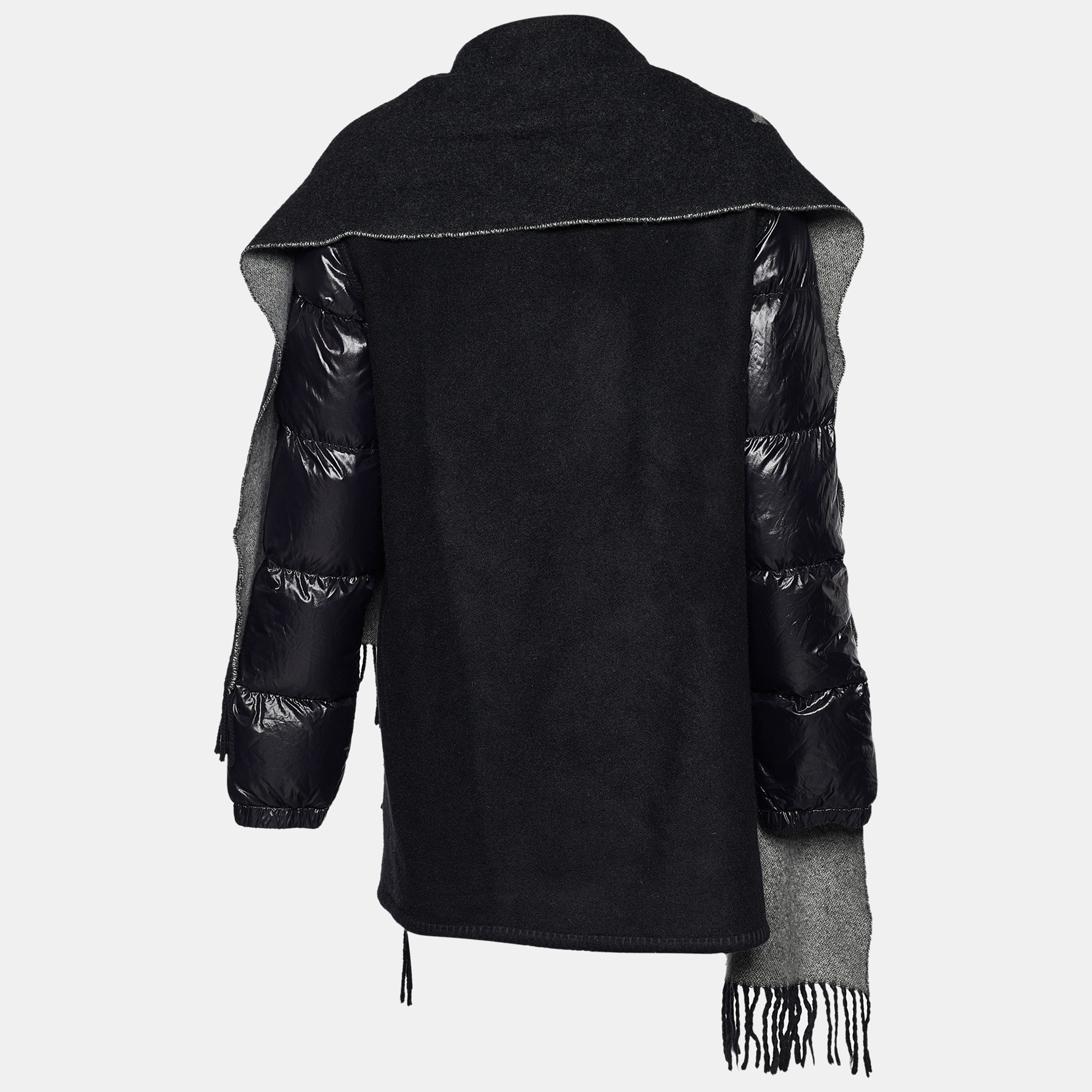 

Moncler Black Wool & Down Quilted Mantella Poncho