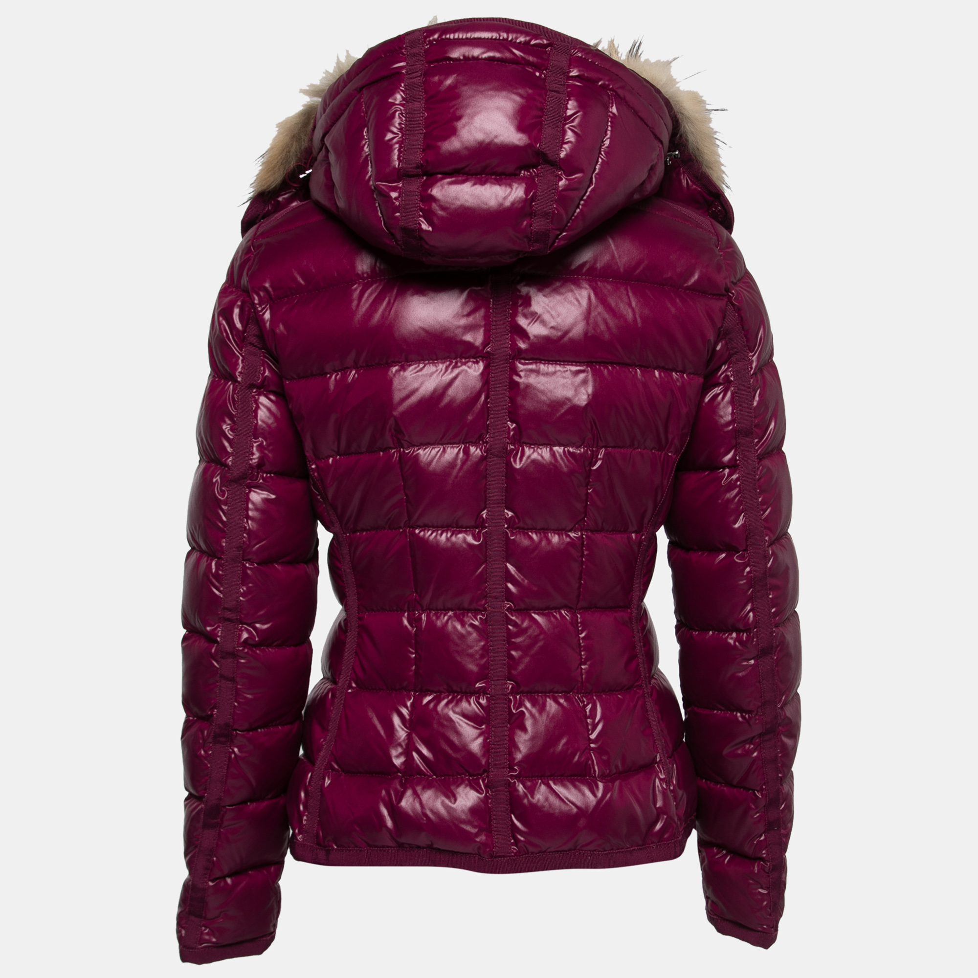 

Moncler Wine Red Nylon Laqué Armoise Down Jacket, Burgundy