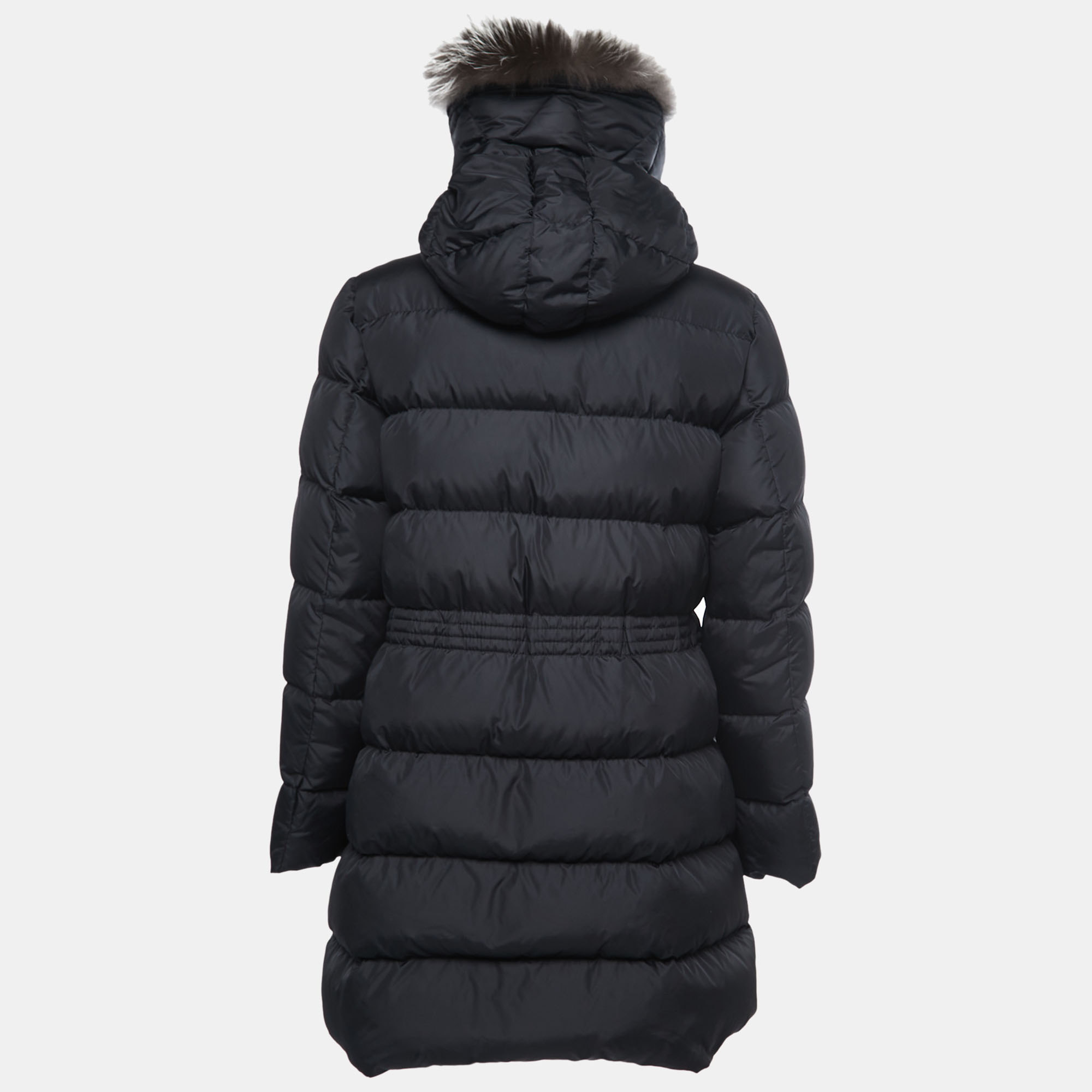 

Moncler Black Synthetic Down Fur Trimmed Aphroti Giubbotto Jacket