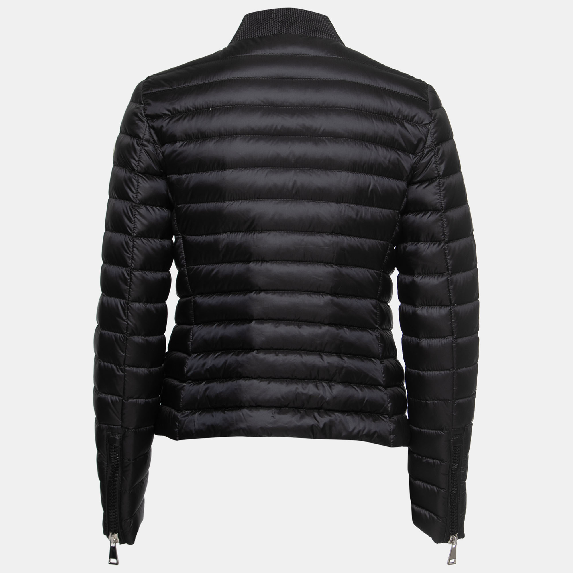 

Moncler Black Nylon Zip-Up Quilted Jacket
