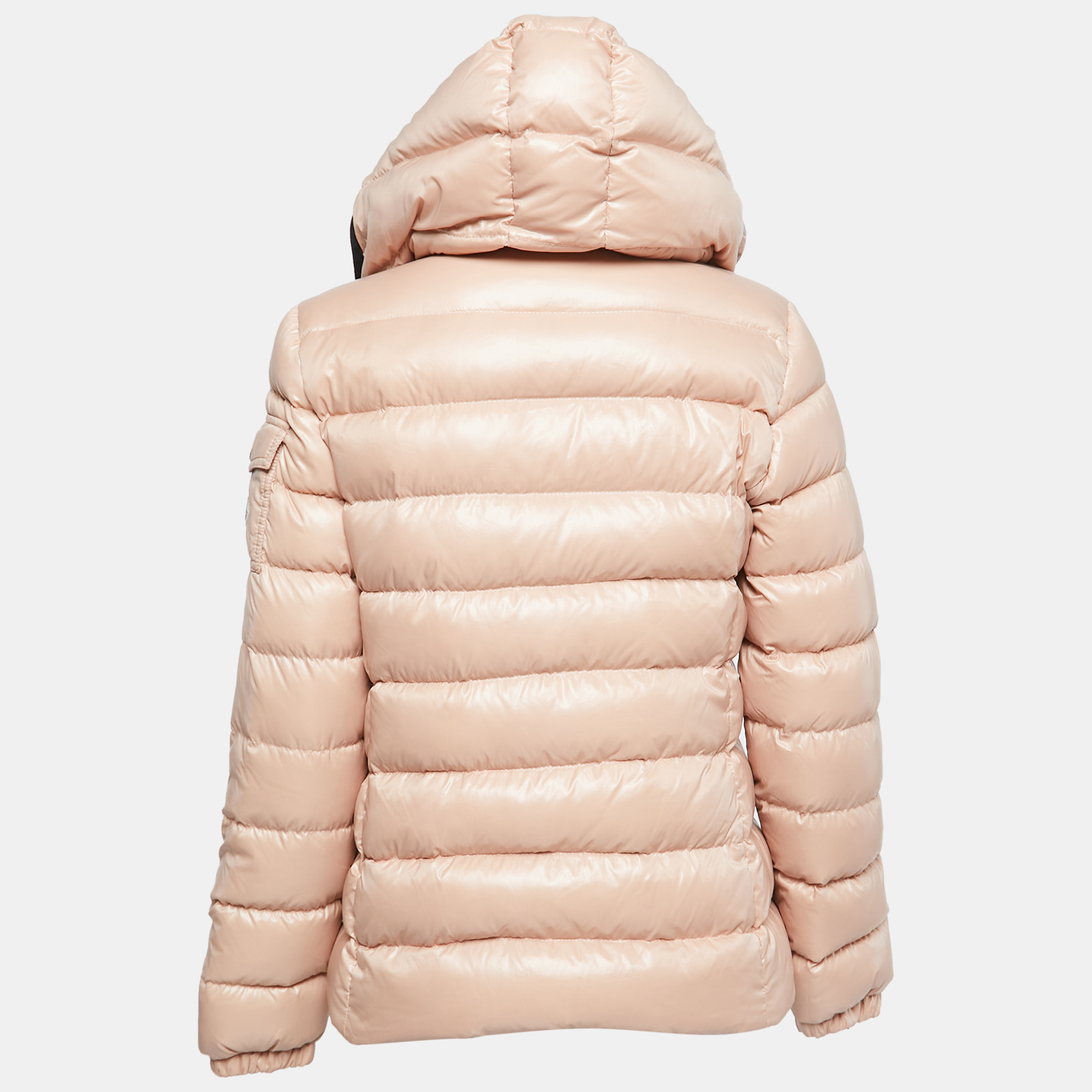 

Moncler Light Pink Quilted Nylon Hooded Down Jacket