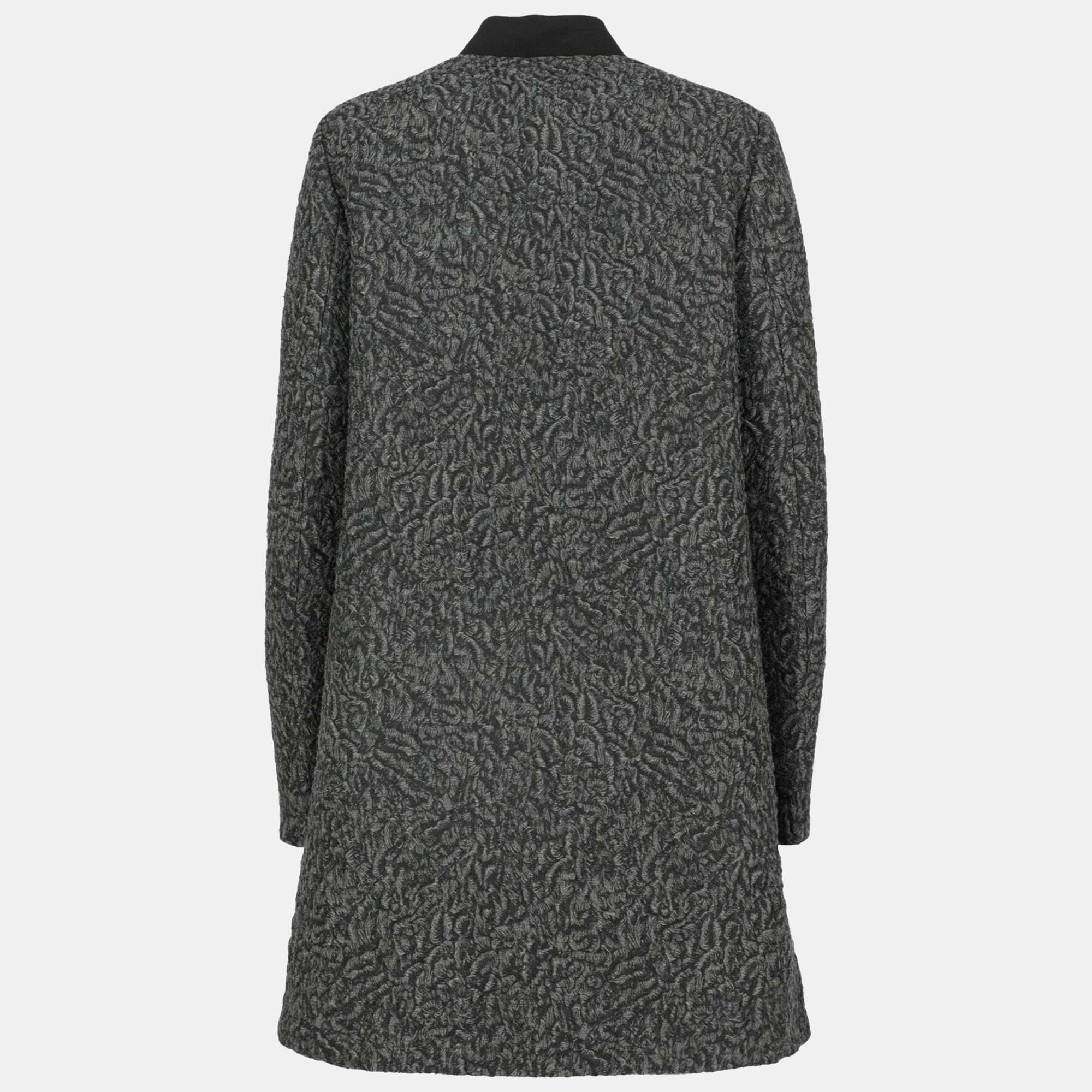 

Moncler Women's Wool Single Breasted Coat - Anthracite, Black