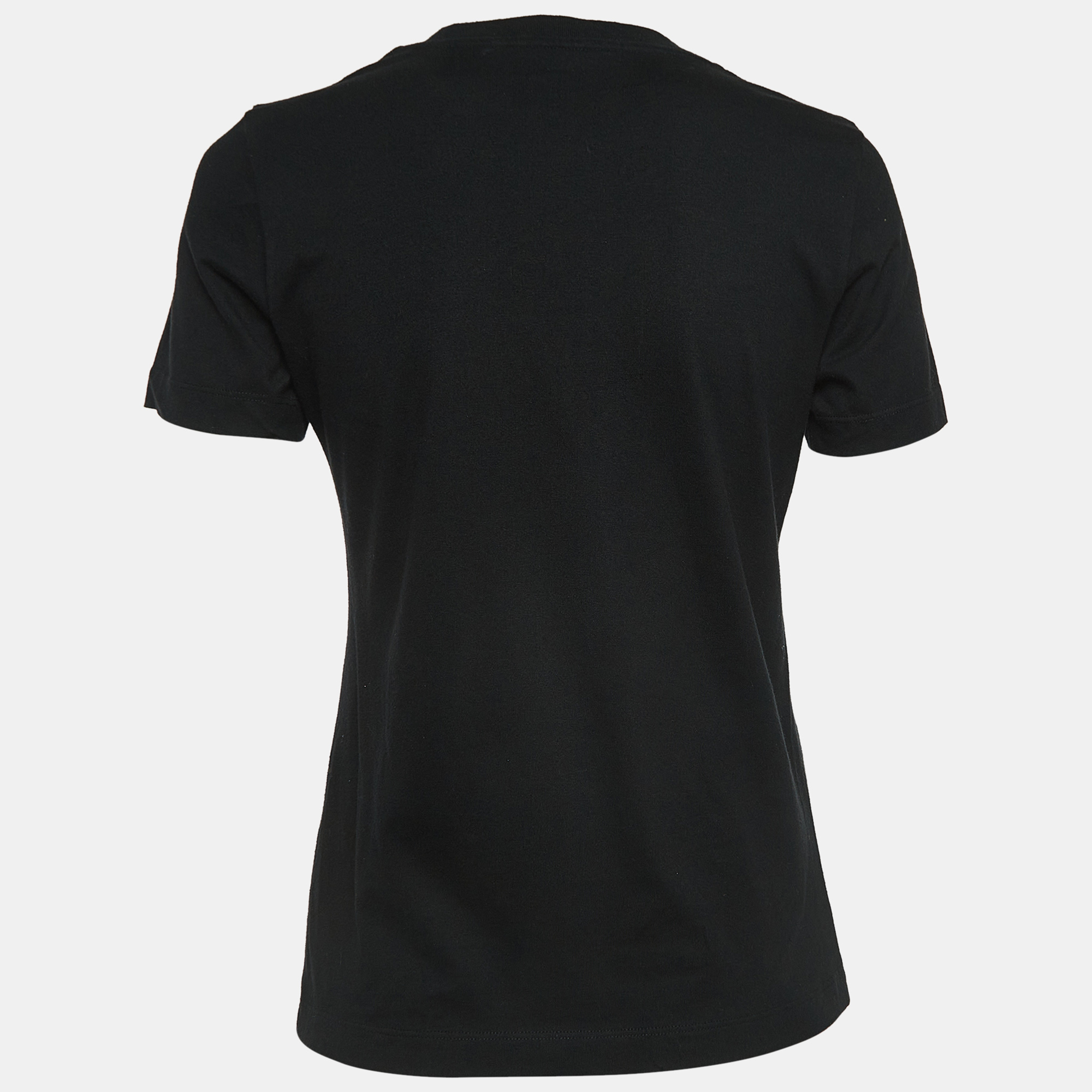 

Moncler Black Logo Embellished Cotton Half Sleeve T-Shirt