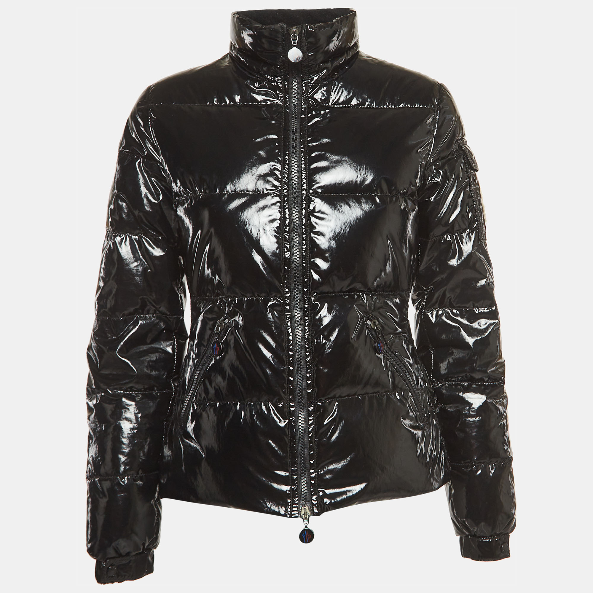 

Moncler Black Synthetic Zip-Up Down Jacket S