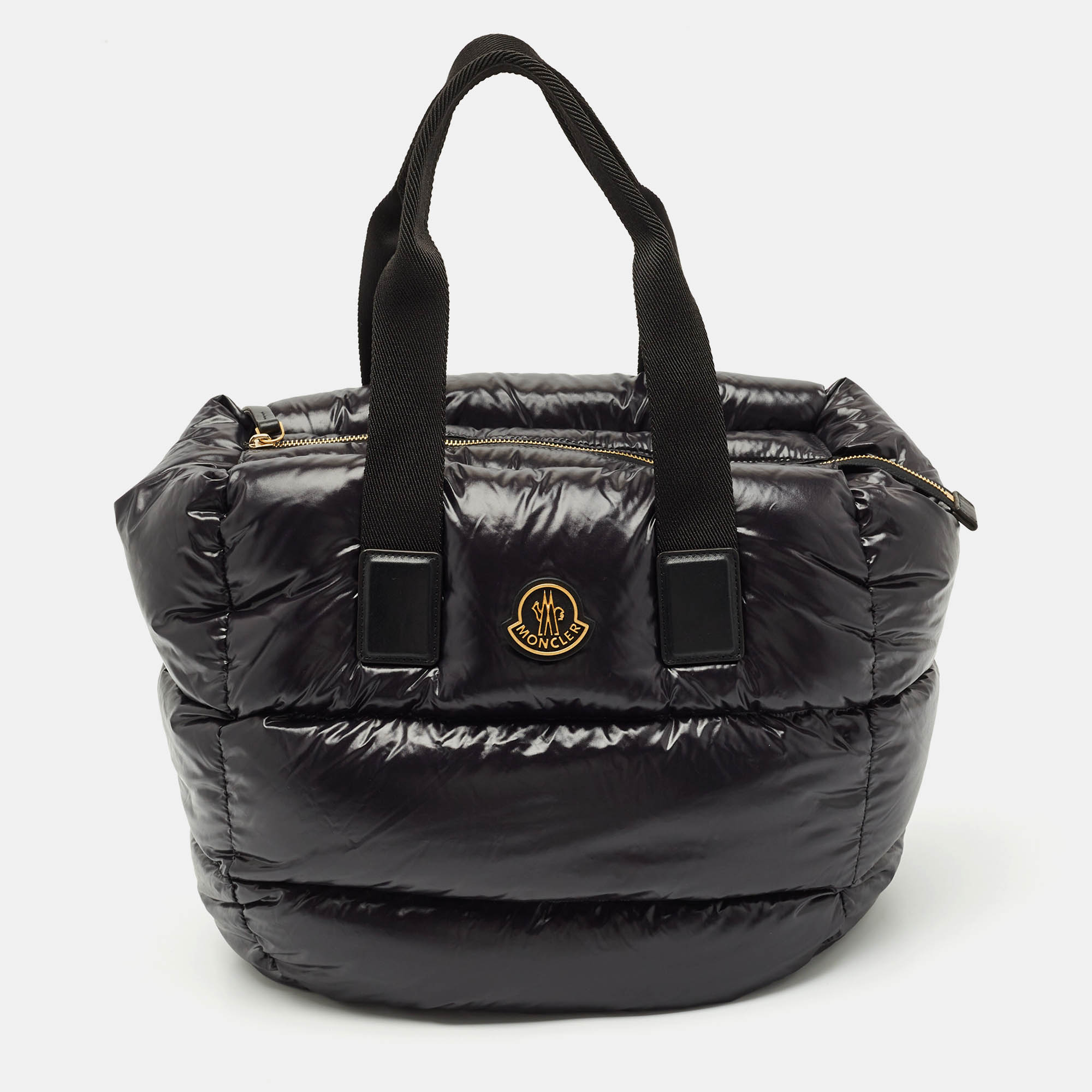 Pre-owned Moncler Black Nylon Water-repellent Caradoc Tote