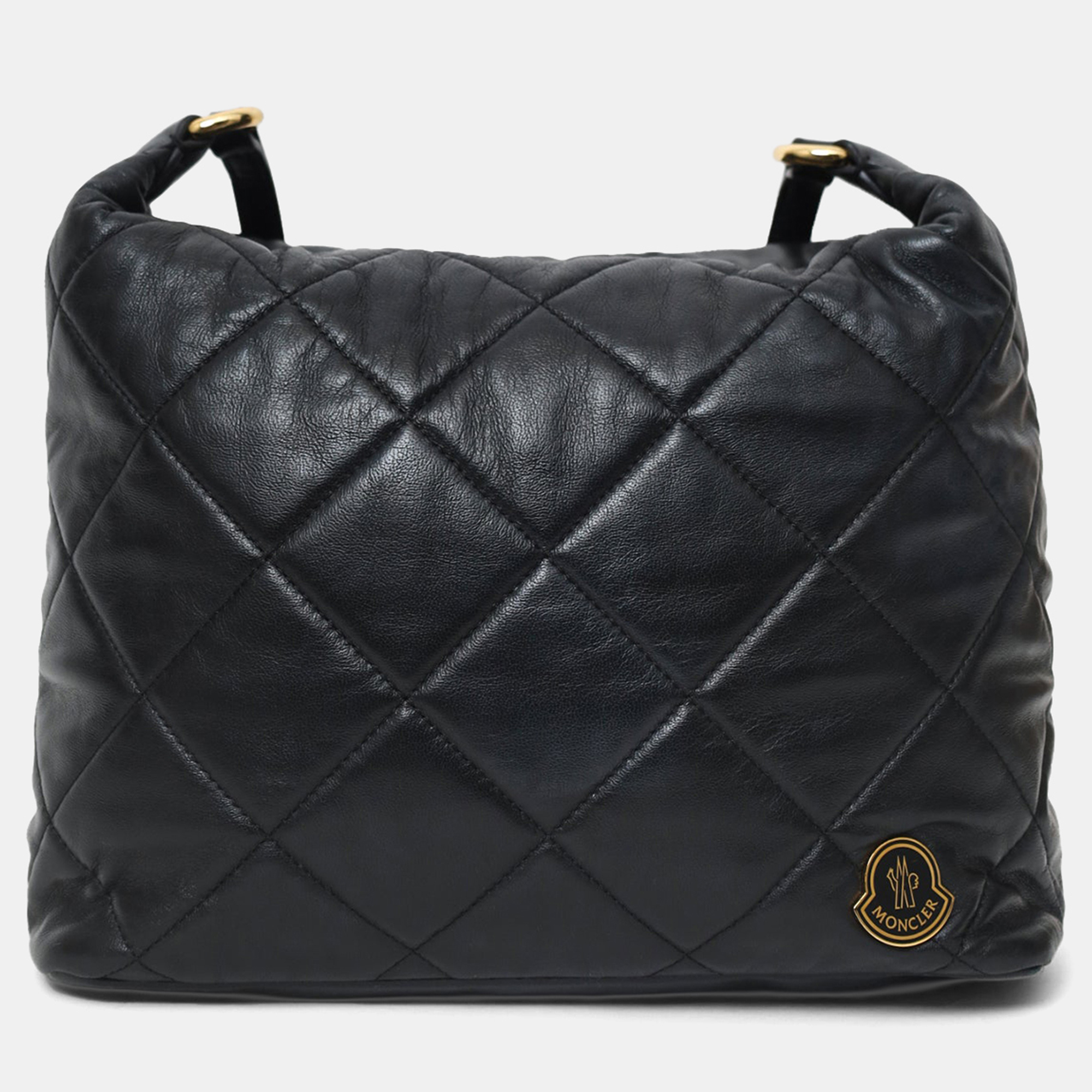 

Moncler Black Leather Quilted Backpack