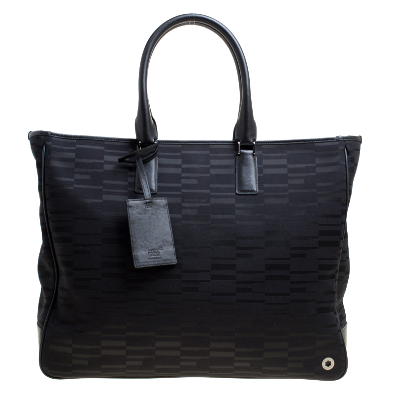 Pre Owned Montblanc Black Mystery Canvas Westside Tote