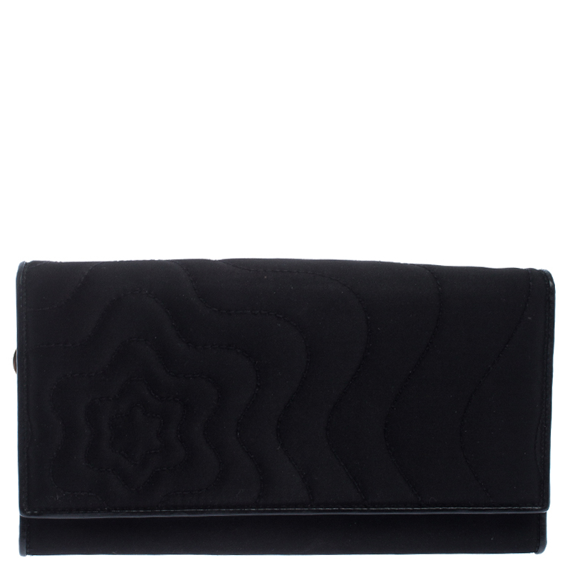 Pre Owned Montblanc Black Satin Starisma Dalila Continental Wallet