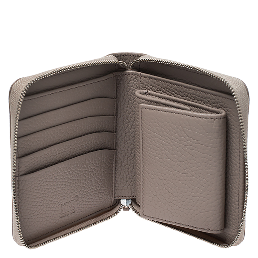

Montblanc Beige Leather Zip Around Wallet