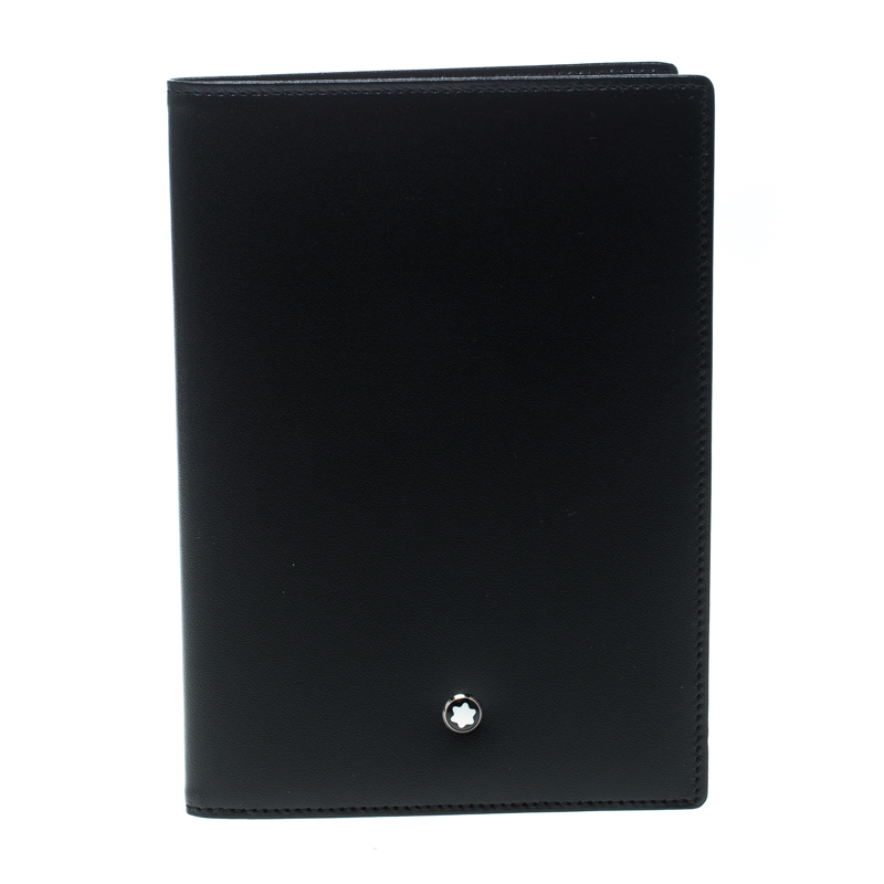 Pre Owned Montblanc Black Leather Meisterstuck Passport Holder