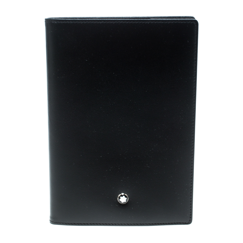 Pre Owned Montblanc Black Leather Meisterstuck Passport Holder
