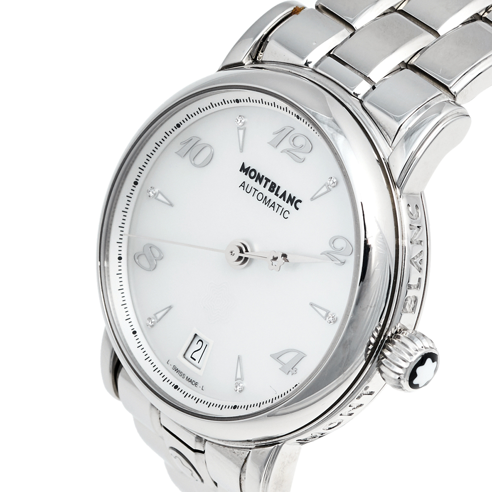 

Montblanc Mother of Pearl Stainless Steel Diamonds Star, White