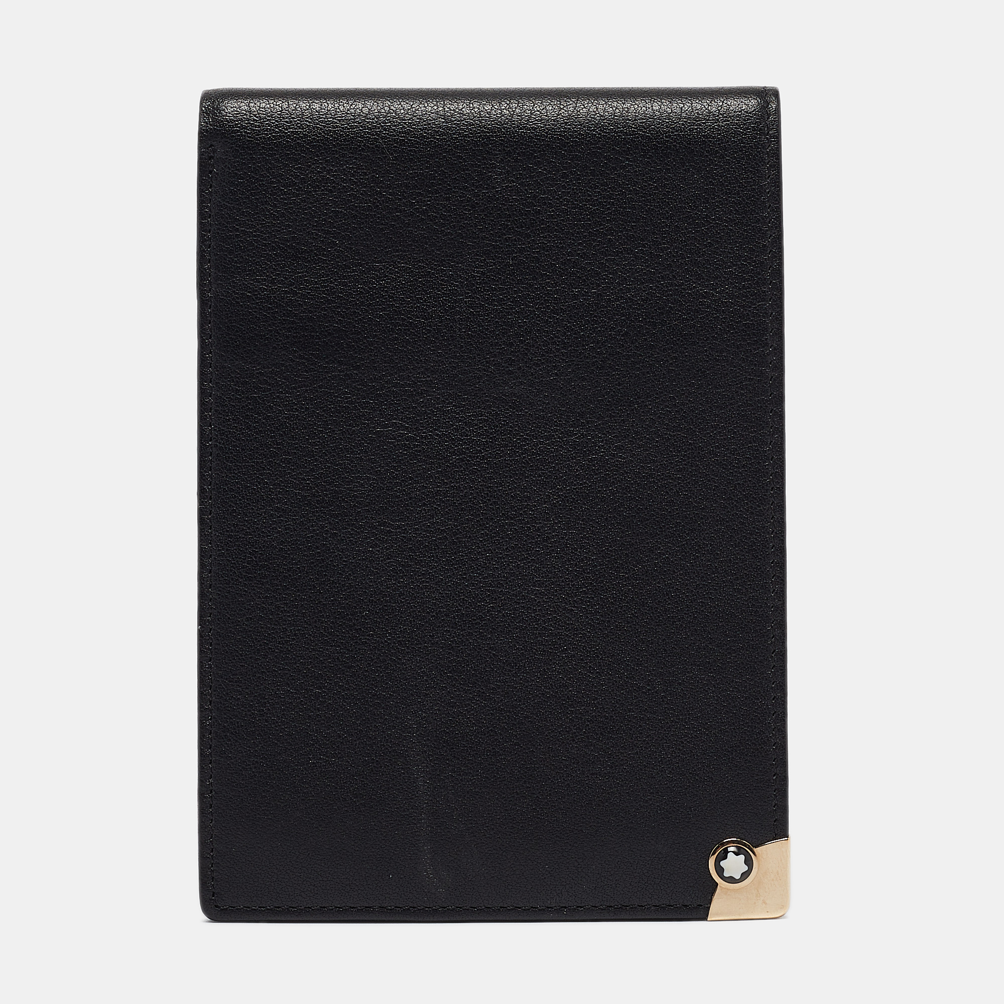 

Montblanc Black Leather Meisterstuck Mini Bifold Agenda Cover