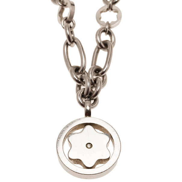Montblanc Star Signet Diamond Silver Necklace