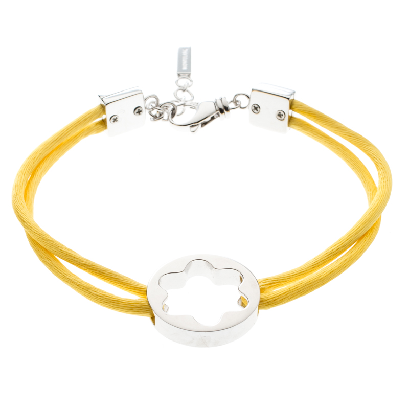 

Montblanc Star Collection Yellow Satin Silver Star Bracelet