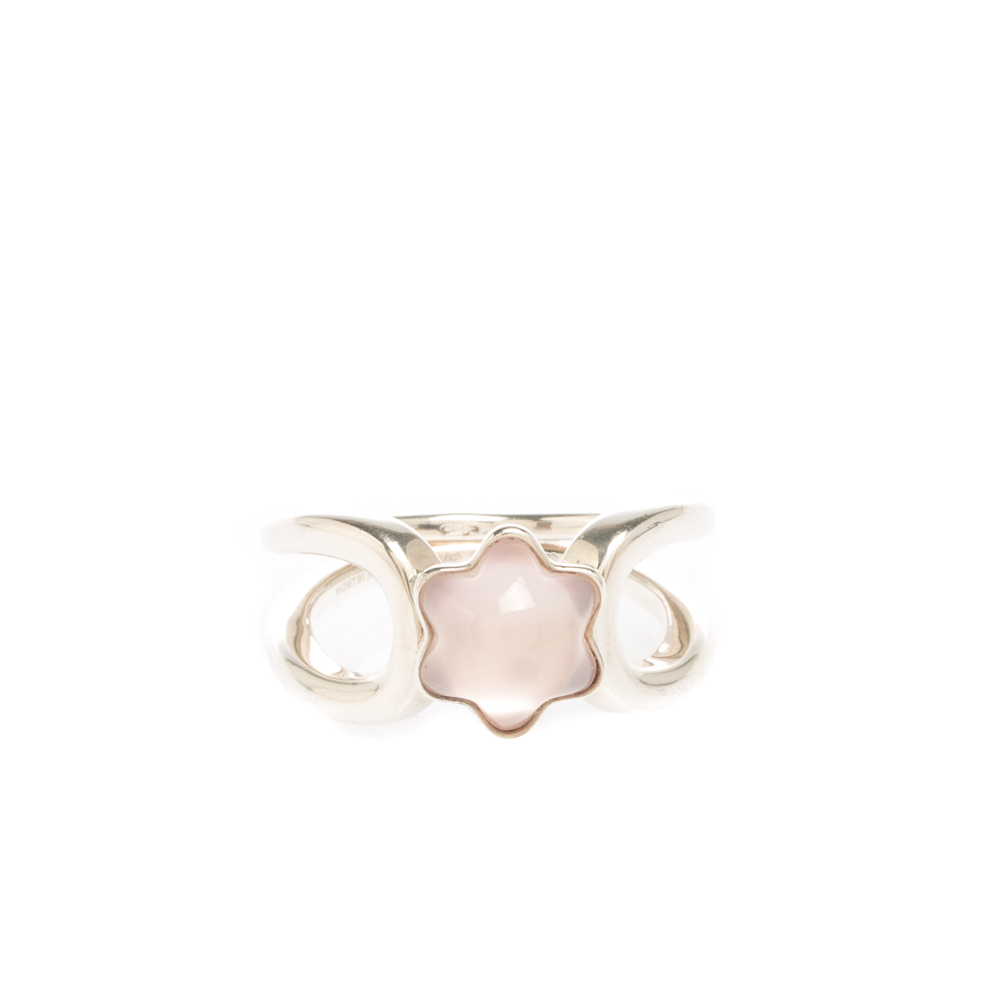 

Montblanc Cabochon de Montblanc Rose Quartz Silver Ring Size, Pink