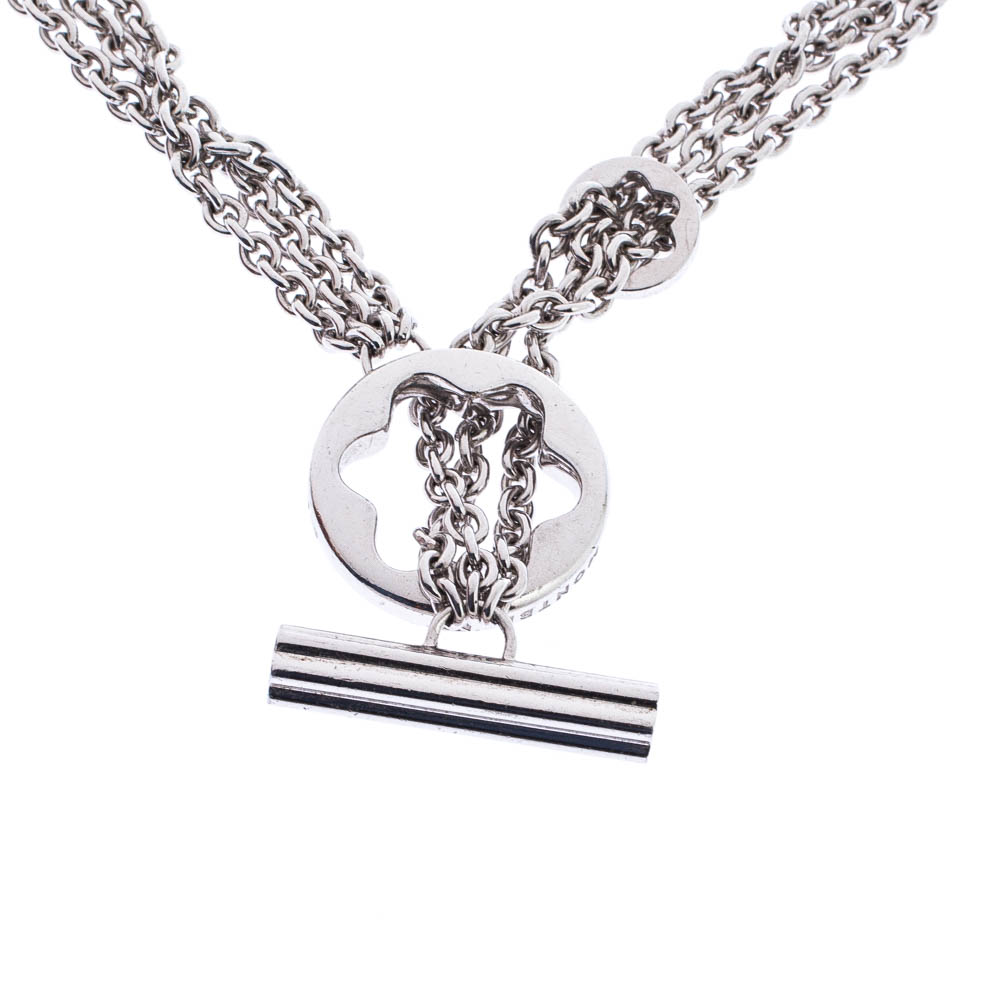 Pre Owned Montblanc Caress of a Star Silver Chain Link Toggle Necklace