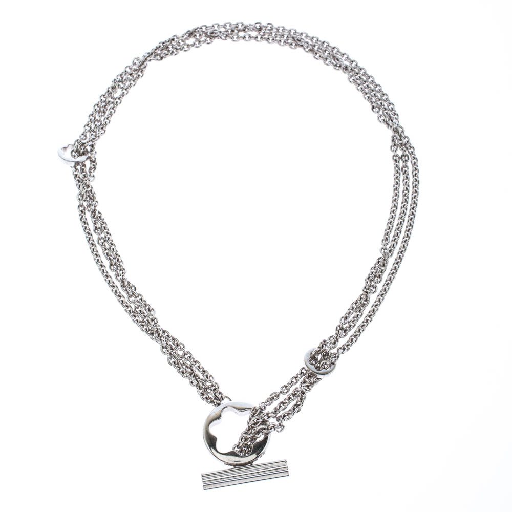 

Montblanc Caress of a Star Silver Chain Link Toggle Necklace