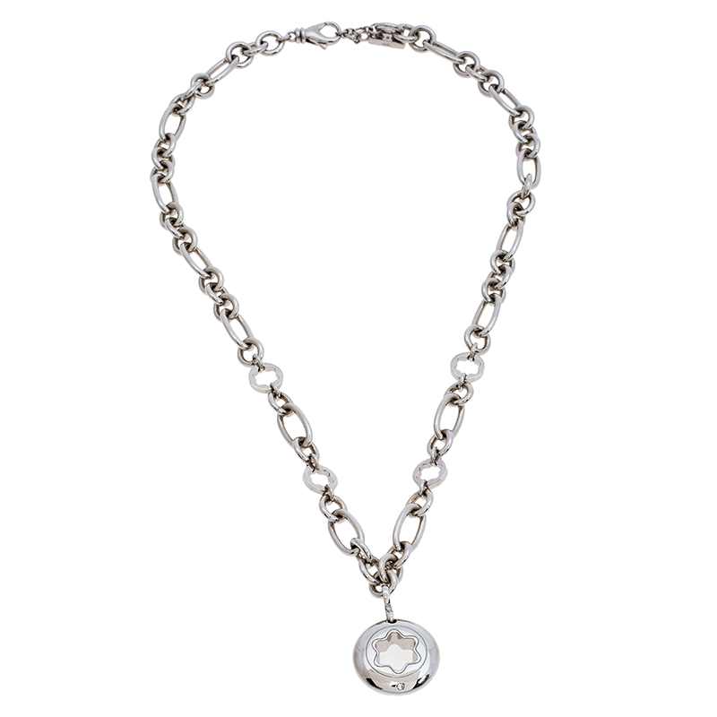 

Montblanc Star Signet Silver Chain Link Pendant Necklace