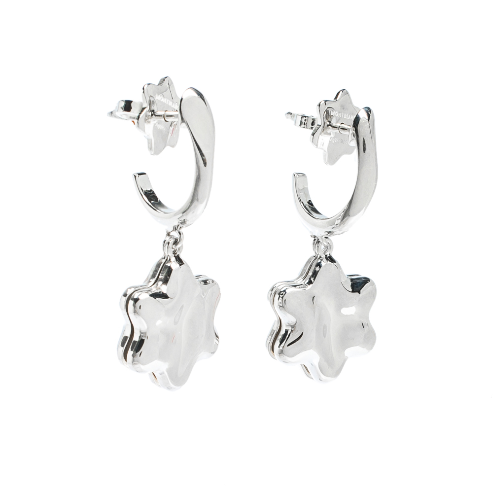 

Montblanc Star Mother of Pearl Silver Drop Earrings